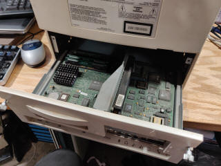 Logic board sled removed from machine