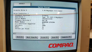 Compaq BIOS storage info