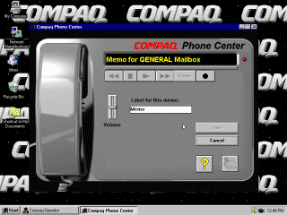 Compaq Operator memo interface