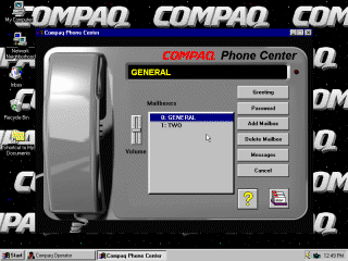 Compaq Operator voicemail interface