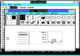Windows/386 pasting graphics into Paint