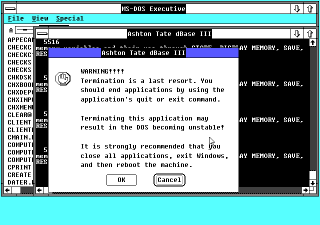 Windows/386 terminating an app