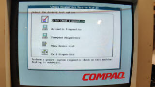 Compaq BIOS diagnostics