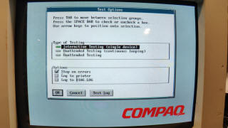 Compaq BIOS diagnostic options