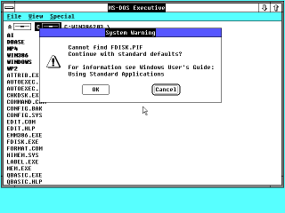 Windows/286 giving PIF error
