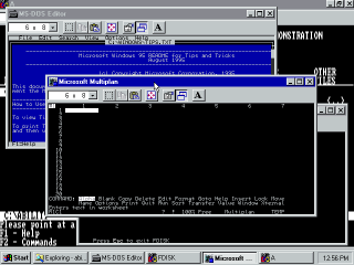 Windows 95 running four DOS apps