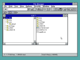 Windows NT 3.50 File Manager