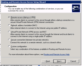Routing and Remote Access Server Setup Wizard