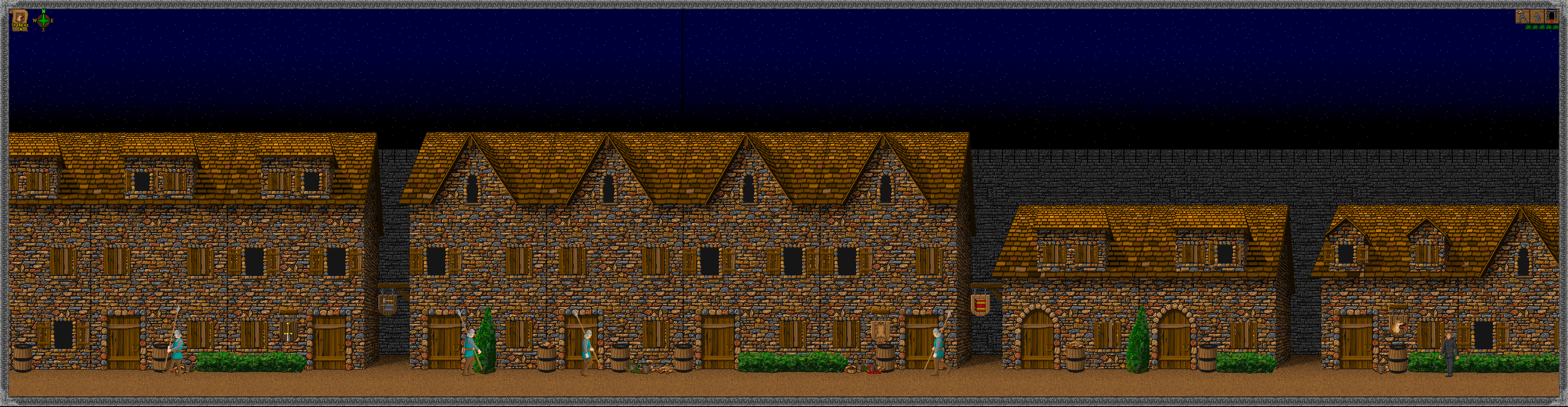 screenshot of the game running at an absurd 3440x892 resolution, showing 2/3rds of an entire tier of the game world screenshot of the game running at an absurd 3440x892 resolution, showing 2/3rds of an entire tier of the game world